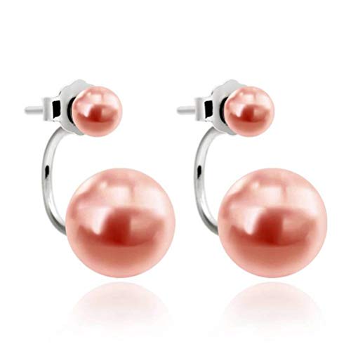 LMRJHAZ Ohrringe für Frauen, S925 Shell Pearls Synthetische Perlenohrringe Doppelohrringe Juwelypink von LMRJHAZ