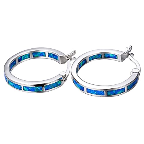 LMRJHAZ Persönlichkeit Multi Color Fire Opal Ohrring Hoop Frauen Fein Schmuck von LMRJHAZ