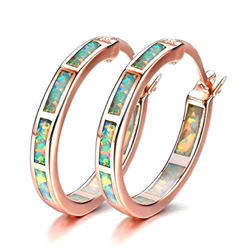 LMRJHAZ Persönlichkeit Multi Color Fire Opal Ohrring Hoop Frauen Fein Schmuck von LMRJHAZ