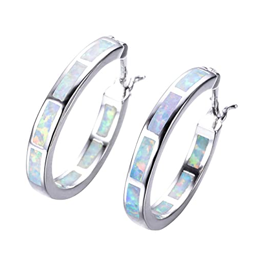LMRJHAZ Persönlichkeit Multi Color Fire Opal Ohrring Hoop Frauen Fein Schmuck von LMRJHAZ