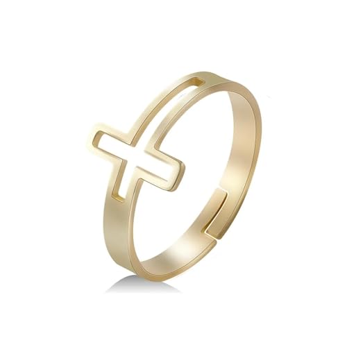 LMRJHAZ Ringschmuck Jesus Kreuz Liebe offener Ring Frauen Glaube Christian Guardian Fashion Party Schmuck Schmuck von LMRJHAZ