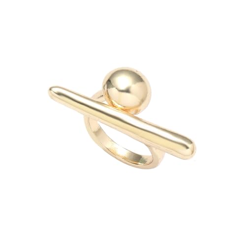 LMRJHAZ Runde Ball Bar Statement Ring für Frauen Lady Mode Geometrische einstellbare Open Wrap Band Schwanzringe Komfort Fit Chic Hochzeitsurlaub Party Schmuck Größe 6-8 von LMRJHAZ