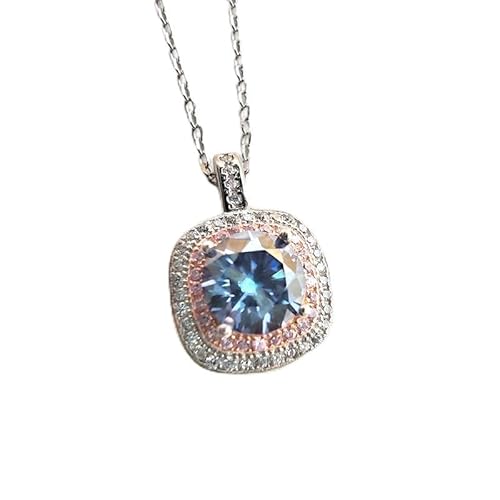 LMRJHAZ S925 Silber Moissanit Halskette 1 Karat gelbgrün blau rosa Schmuck Hochzeit LMRJHAZ S925 Silber Moissanit Halskette 1 Karat gelbgrün blau rosa Schmuck Hochzeit von LMRJHAZ