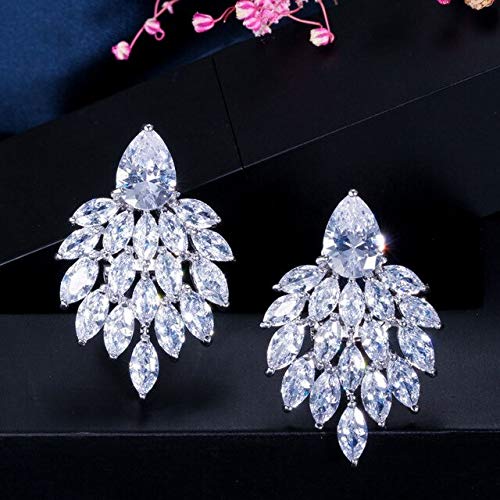 LMRJHAZ Schmuck Adel weiße kubische Zirkonia asphaltiert lange große grüne Ohrringe für Frauen LMRJHAZ Schmuck Adel weiße kubische Zirkonia asphaltiert lange große grüne Ohrringe für Frauen von LMRJHAZ