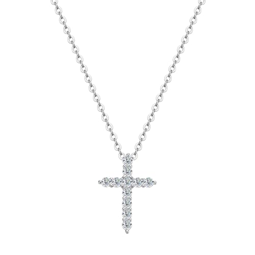 LMRJHAZ Schmuck Neue 2025 Ankunft 100% 925 Sterling Silber 2,5/3/4/5mm Cross Moissanit Halskette Anhänger für Frauen Geburtstag Jubiläum Schmuck FEINE FÜR SIE ACCESSORES Trendy Creative Gift Geschenk von LMRJHAZ