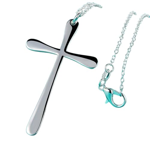LMRJHAZ Schmuck Neue 2025 Ankunft 925 Sterling Silber Long Cross Anhänger Halskette 16 bis 30 Zoll Kette für Frau Mann Mode Hochzeit Charme mit für Sie Accessoires Trendy Creative Geschenkgeschenk von LMRJHAZ