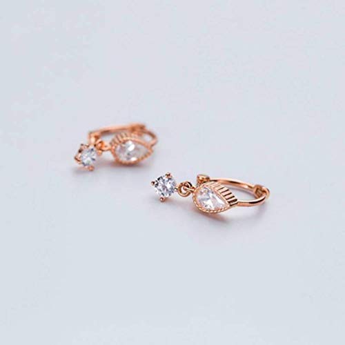 LMRJHAZ Schmuck für Frauen, S925 weiblicher weißer Pilz Ohrring Korean Kunst Drop-Form Diamond Ring kurzes Temperament kleine Ohrknochen Ohrringe Rosenschmuck von LMRJHAZ