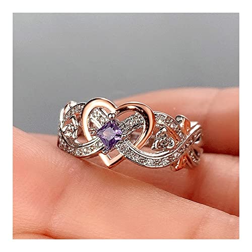 LMRJHAZ Silberringe Frauenringe Hochzeitsvergütung Ringe Juwelr -Silberringe für Frauen (Hauptsteinfarbe: F1017, Ringgröße: 9) von LMRJHAZ
