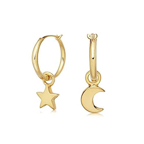 LMRJHAZ Small Moon Star Hoop Ohrringe unregelmäßige Ohrringe für Frauen Schmuck von LMRJHAZ