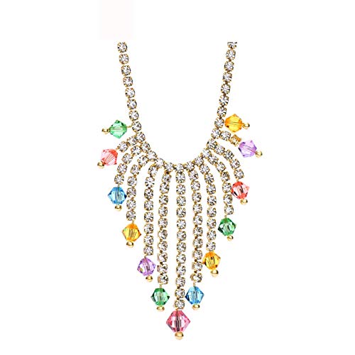 LMRJHAZ Strassonstone Auatria Crystal Hell Gelbgold Farbe Modeketten Halsketten für Mädchen Schmuck von LMRJHAZ