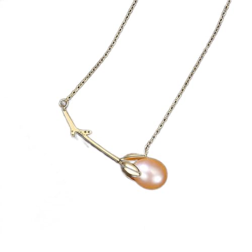 LMRJHAZ Süßwasserperlen Anhänger Halskette 925 Sterling Silberschmuck für Frauen Weihnachten von LMRJHAZ
