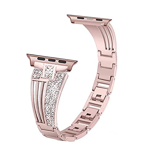 LMRJHAZ Tainless -Stahlbänder 42 mm 38 mm 44 mm 44 mm Frauen Kristalldiamantarmband Armband (42 mm oder 44 mm) von LMRJHAZ