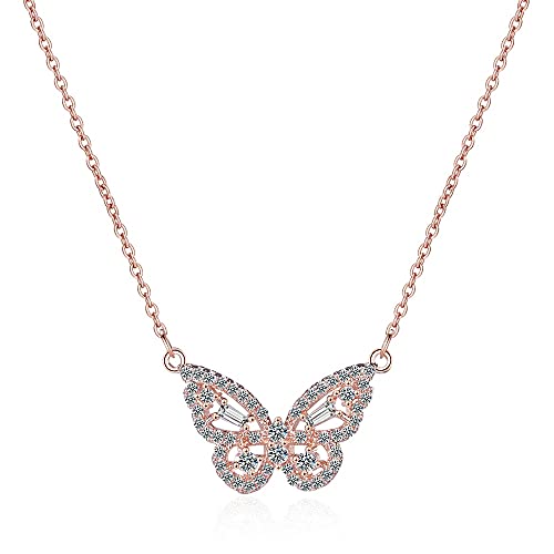 LMRJHAZ Zirkon Schmetterling Halskette für Frauen Geburtstags Geschenk Schlüsselbein Kettenkragen Schmuck Geschenk von LMRJHAZ