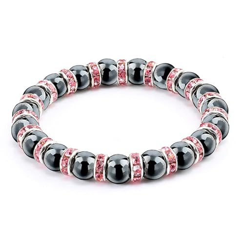 LMRJHAZ natürliche Hämatitperlen Armbänder Männer No-Magnetic Women Crystal Stone Stretch Armband & Armreifen von LMRJHAZ