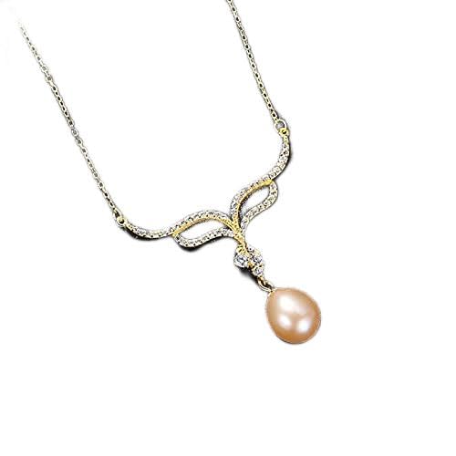 LMRJHAZ natürliche Perlen anheitige Halskette geformt 925 Halsketten Feiner Schmuck für Frauen Hochzeit Weihnachten von LMRJHAZ