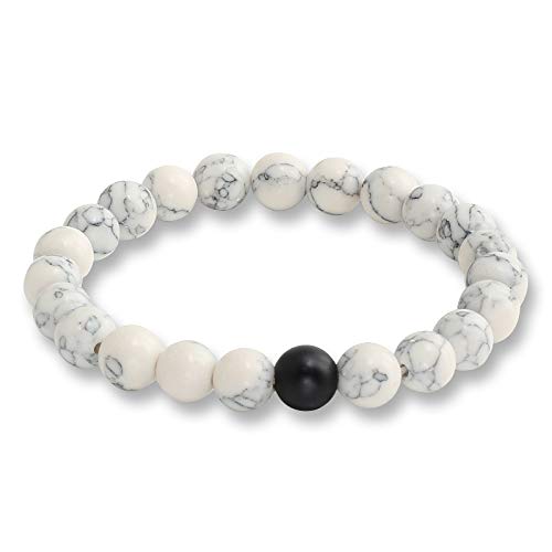 LMRJHAZ schwarzes Lava -Steinstein -Armband Paare Entfernung Onyx Perlen Armbänder für Frauen Männer Energie elastisches Handgelenk von LMRJHAZ