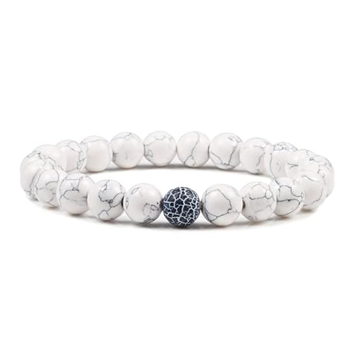 LMRJHAZ schwarzes Lava -Steinstein -Armband Paare Entfernung Onyx Perlen Armbänder für Frauen Männer Energie elastisches Handgelenk von LMRJHAZ