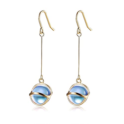 Modeohrringe runde Glasperlen Ohrringe Damen Fashion Elegantes Party Bankett Schmuck High-End-Ohrringe von LMRJHAZ