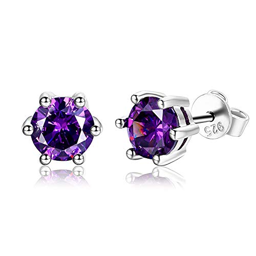Natural Purple Amethyst Stud Ohrringe für Frauen 925 Fein Schmuck Runde Schnitt Kristall Hochzeitsfeier Geschenke Natural Purple Amethyst Stud Ohrringe für Frauen 925 Fein Schmuck Runde Schnitt Kristall Hochzeitsfeier Geschenke von LMRJHAZ
