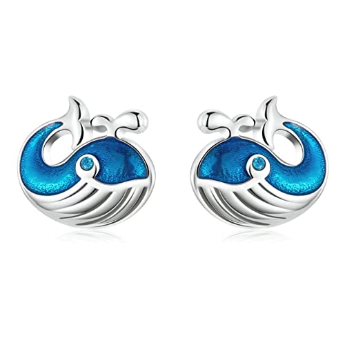 Ohrringe für Frauen, Blue Whale Ohrohrschstene für Frauenstudel Ohrringe Luxus feines Schmuck Geschenk von LMRJHAZ