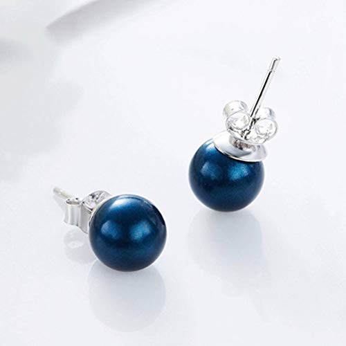 Ohrringe für Frauen, S925 Ohrringe neue elegante japanische und koreanische einfache Schönheit, blau, von LMRJHAZ
