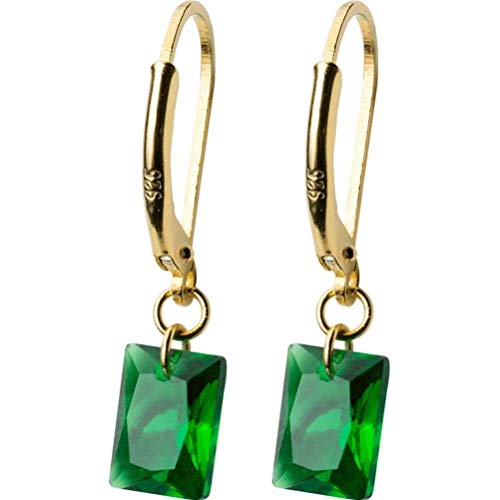 Ohrringe für Frauen, S925 weiße Pilzschnallen weibliche koreanische synthetische Smaragdgrün -Square Ohrringe mit freundlicher Genehmigung von Ohrringen von LMRJHAZ