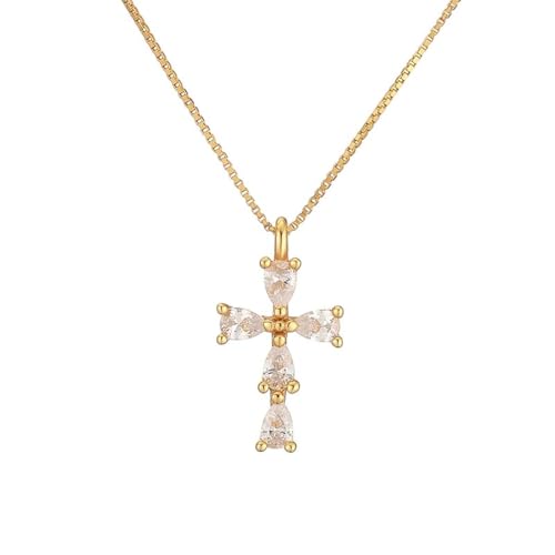 Schmuck Unisex Stainles Stell S925 Sterling Silber Zirkonkreuz Anhänger Halsketten Leichte gotische Anhängerkette Mode Schmuck für Frauen Charme Sl22 Trendy Accessoires kreatives Geschenk für Frauen von LMRJHAZ