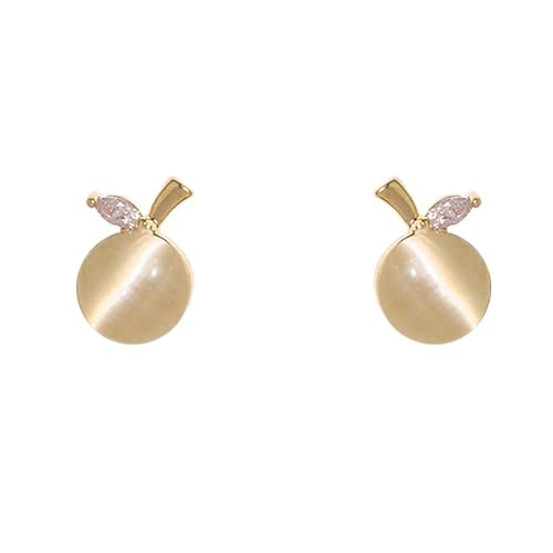 LMRJHAZM 18G Zierfrucht Katze Augen winzige Bolzenohrringe für Frauen 925 Sterling Silber Post Pin Hypoallergene Kristall Apfelblatt Kleine Knorpelschsten niedlichen Piercing -Schmuck von LMRJHAZM