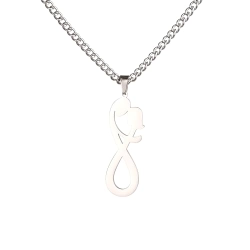 LMRJHAZM 925 Sterling Silber Umarmung Halskette für Frauen Männer umarmen Anhänger Halskette für Paarliebhaber, die Unendlichkeitssymbol Halsketten umarmt und Küsse Halskette Halsketten von LMRJHAZM