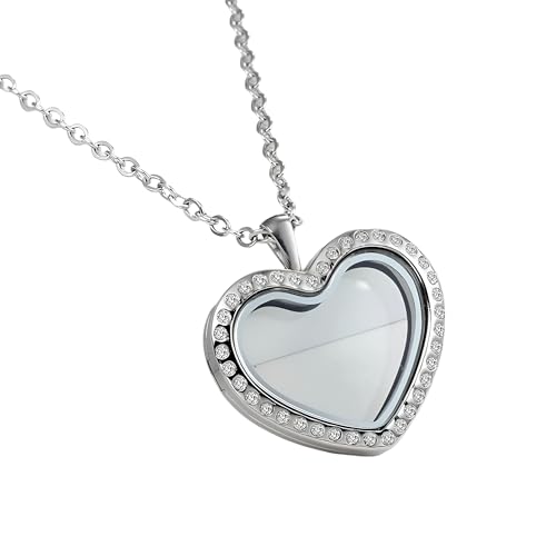 LMRJHAZM 925 Sterling Silver Heart Locket Halskette für Frauen, klassische herzförmige Medaillon -Photo -Anhänger -Halskette für Paare, Bildschild Halskette, Herz -Medaillon -Halskette Halten Bilder LMRJHAZM 925 Sterling Silver Heart Locket Halskette für Frauen, klassische herzförmige Medaillon -Photo -Anhänger -Halskette für Paare, Bildschild Halskette, Herz -Medaillon -Halskette Halten Bilder von LMRJHAZM