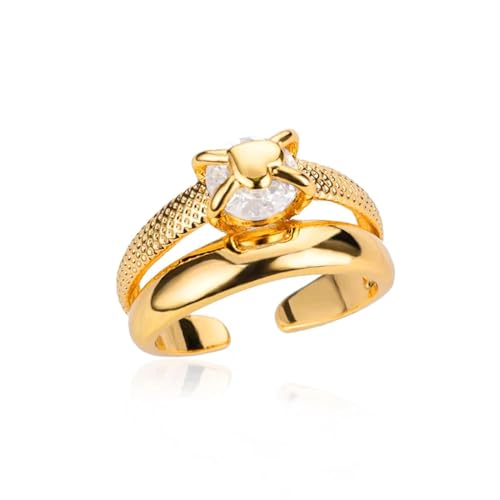 LMRJHAZM Accessoires Ringe Ring Schmuck Frauen Männer Kristall Stein Regenbogenringe für Frauen Hochzeit Paar Ring von LMRJHAZM