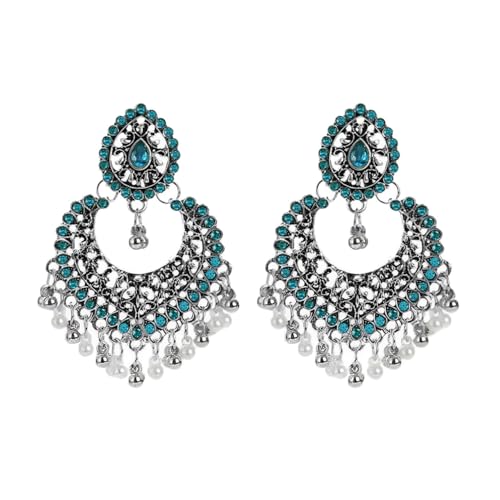 LMRJHAZM BOHO Ball Quaste Statement Dangle Ohrringe für Frauen Mädchen Vintage Blume herzförmige Perlen Kronleuchter Drop baumeln von LMRJHAZM