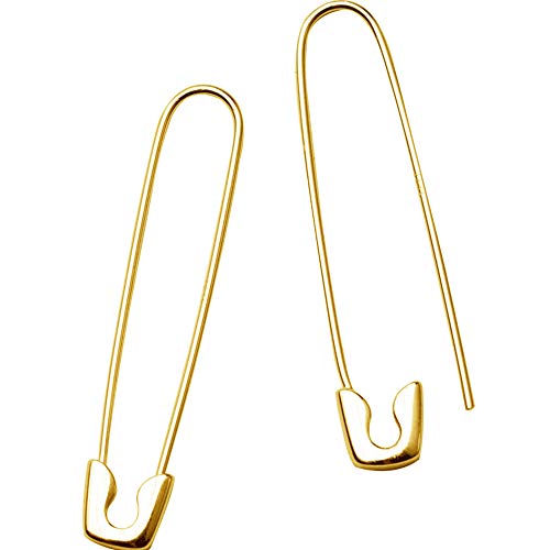 LMRJHAZM Big Safety Pin Knorpel für Frauen Mädchen S925 Sterlingsilber mit goldener plattierter minimalistischer Reifen Ohrringe Personalisiert Dangle Drop 37mm von LMRJHAZM