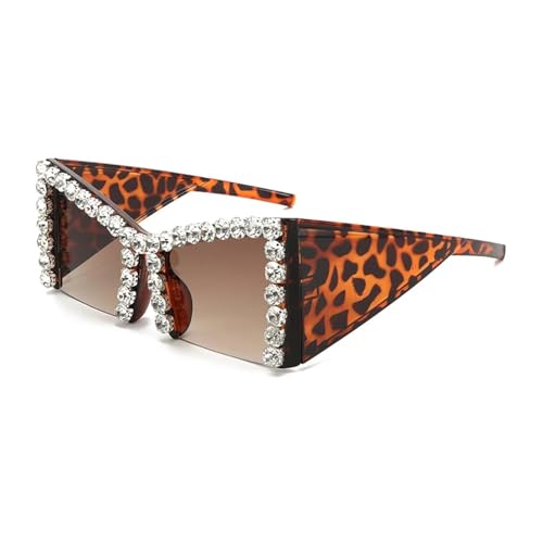 LMRJHAZM Diamond Luxury Large Frame Sunglasses Shiny Rhinestone Embedded Sunglasses for Women UV400 Protection von LMRJHAZM