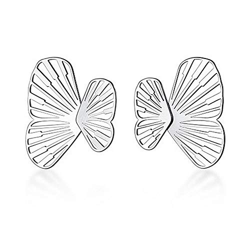 LMRJHAZM Einzigartige filigree Schmetterlingsohr Jacke Ohrringe für Frauen Mädchen S925 Sterling Silber Hypoallergenic Dainty Front Back Fan -Form Manschettenknorpelknorpel Stollen Modeschmuck von LMRJHAZM
