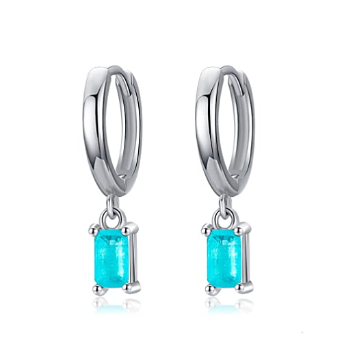 LMRJHAZM Exquisite Turmaline -Reifenoop -Ohrringe echter Rechteck Ohrring für Frauen feines Schmuck Geschenk von LMRJHAZM