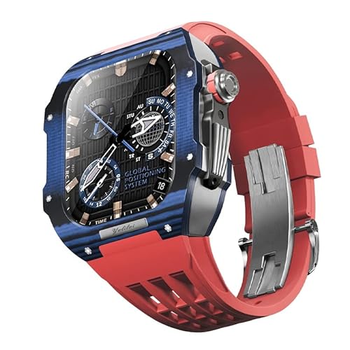 LMRJHAZM Für 9 8 7 6 Se 5 4 Serie 44mm 45mm Uhrenband Mod Kit Frauen Frauen Kohlenstofffaser Uhren Hülle Gummi -Uhrengurt Ersatzzubehör von LMRJHAZM