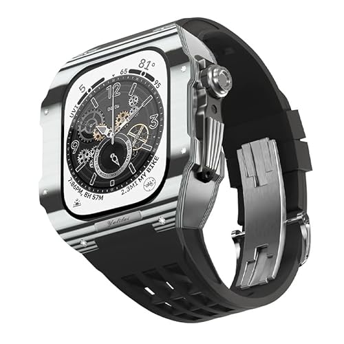 LMRJHAZM Für 9 8 7 6 Se 5 4 Serie 44mm 45mm Uhrenband Mod Kit Frauen Frauen Kohlenstofffaser Uhren Hülle Gummi -Uhrengurt Ersatzzubehör von LMRJHAZM