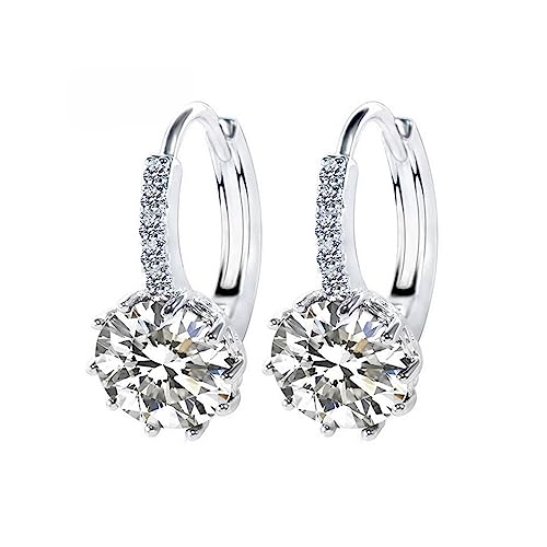 LMRJHAZM Für Frauen, weiße Kristallhochzeits -Hoop -Schmuckohrringe von LMRJHAZM