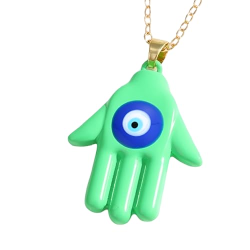 LMRJHAZM Hamsa Halskette für Frauen und Männer, mehrfarbige Hamsa Hand Böse Augen Halskette türkisch blaues Augen Fatima Handpulloverketten, Mano de Fatima Con Ojo Turco von LMRJHAZM