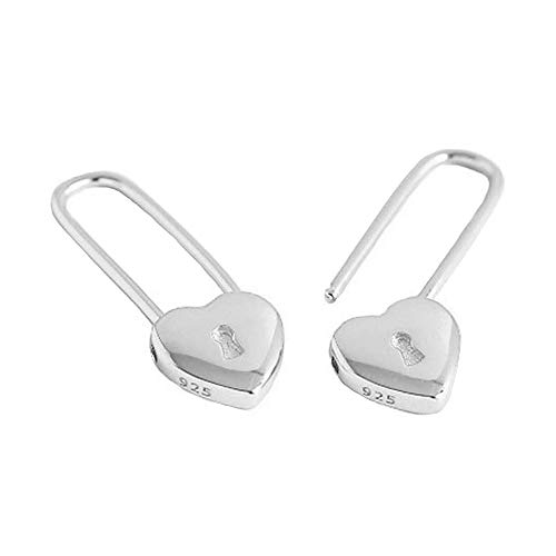 LMRJHAZM Herz Sicherheit Pin Sterling Silber kleine Hoop Ohrringe für Frauen Mädchen Minimalist Huggie Hoops Süßes Liebesschloss Knorpel Drop Dangle Ohrring Mode Weihnachten Geburtstag Thanksgiving von LMRJHAZM