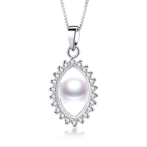 LMRJHAZM Kronleuchter 100% natürlicher Süßwasseranhänger für Frauen Zirkon echtes Perlenketten 45 cm Schmucklicht von LMRJHAZM