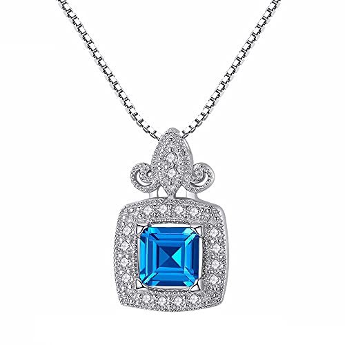 LMRJHAZM Kronleuchter Topaz geschnitzt graugrün blau Top Anhänger Halskette feiner Schmuck enthalten Kettenlicht von LMRJHAZM