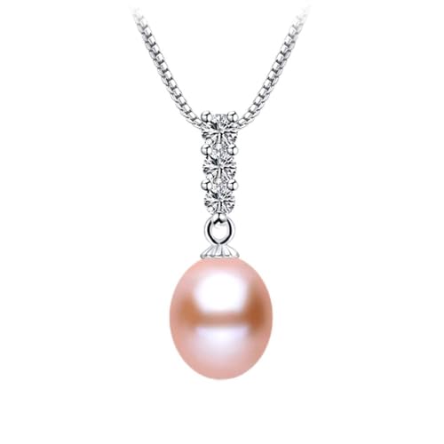 LMRJHAZM Kronleuchter Zirkon natürlicher Süßwasserperlenanhänger für Frauen 925 Halskette feines Schmucklicht von LMRJHAZM