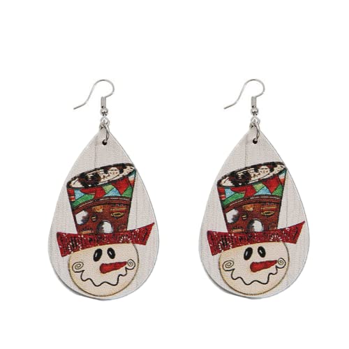 LMRJHAZM Leder Tränenfleisch Weihnachtsbaumohrringe für Frauen Mädchen Mehrfach leichtes Statement großer Statement Dangle Drop Haken Nickle Free Schmuckgeschenke Weihnachtsferien Weihnachtsferien von LMRJHAZM