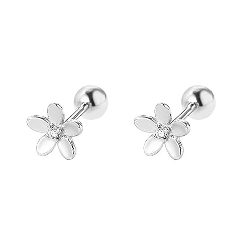 LMRJHAZM Mini Blumenknorpel Ohrringe für Frauen 925 Sterling Silber Hypoallergen CZ niedes winzige kleine Gänseblümchen -Kirsch -Tragus -Ohrringe zierlich 18g Ball Back Langhantelohr Helix Conch Rook von LMRJHAZM