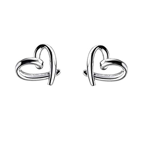 LMRJHAZM Minimalistische Herz Sterling Silber Ohrringe für Frauen Mädchen Teenager Charme Hollow Love MEDEDED HOLTE WINY SMINY CORNITION Tragus Post Pin Hypoallergen durchbohrtes Ohr von LMRJHAZM