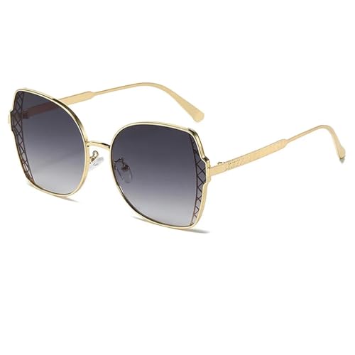 LMRJHAZM Modische übergroße Herren-Sonnenbrille, Vintage-Stil, Metall, Punk, verspiegelt, UV400, luxuriös von LMRJHAZM