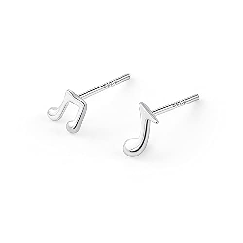 LMRJHAZM Nette Musik Notiz kleine Hölzer Ohrringe für Frauen 925 Sterling Silber Hypoallergen minimalistische asymmetrische Höhen Clef Studs Knorpel Tragus post zierlich Geburtstagsurlaub von LMRJHAZM