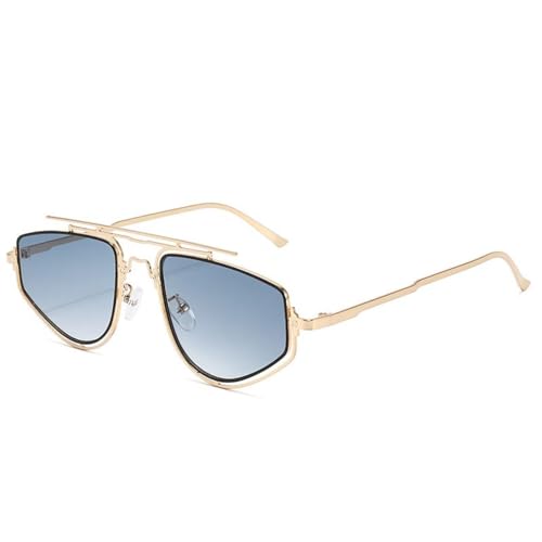 LMRJHAZM Polygon Sonnenbrille für Herren, luxuriös, Punk, trendig, Metallrahmen, mit UV400-Brillen, C6goldblue, Einheitsgröße LMRJHAZM Polygon Sonnenbrille für Herren, luxuriös, Punk, trendig, Metallrahmen, mit UV400-Brillen, C6goldblue, Einheitsgröße von LMRJHAZM